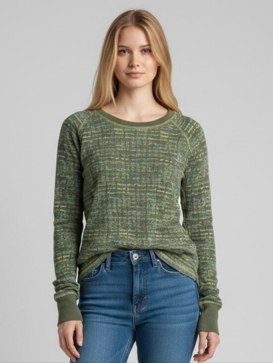 Columbia Tops - Columbia Women's Long Sleeve Thermal Shirt Medium Green Patterned